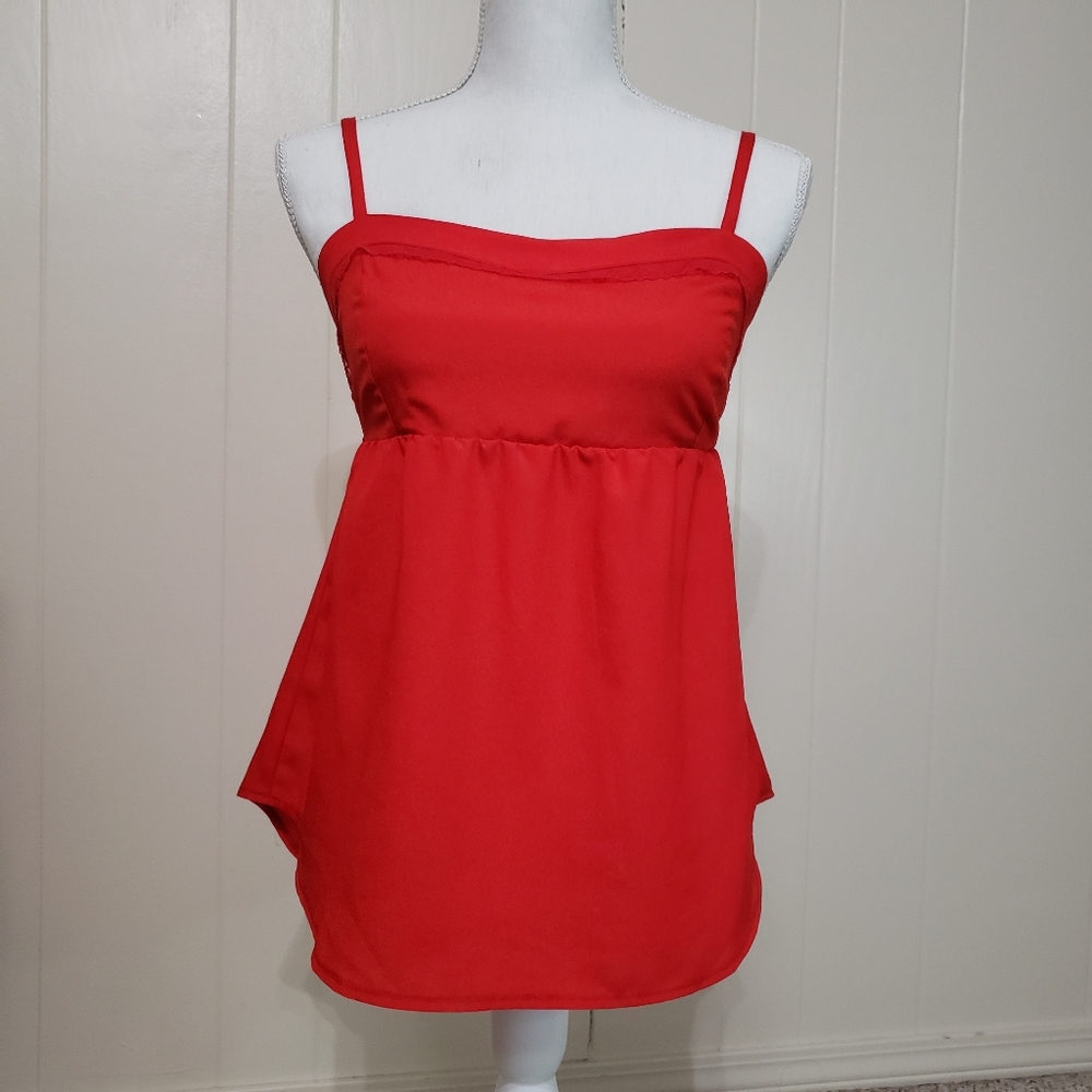 Red Babydoll Sleevesless Top By Loved 2 Be Loved Size M